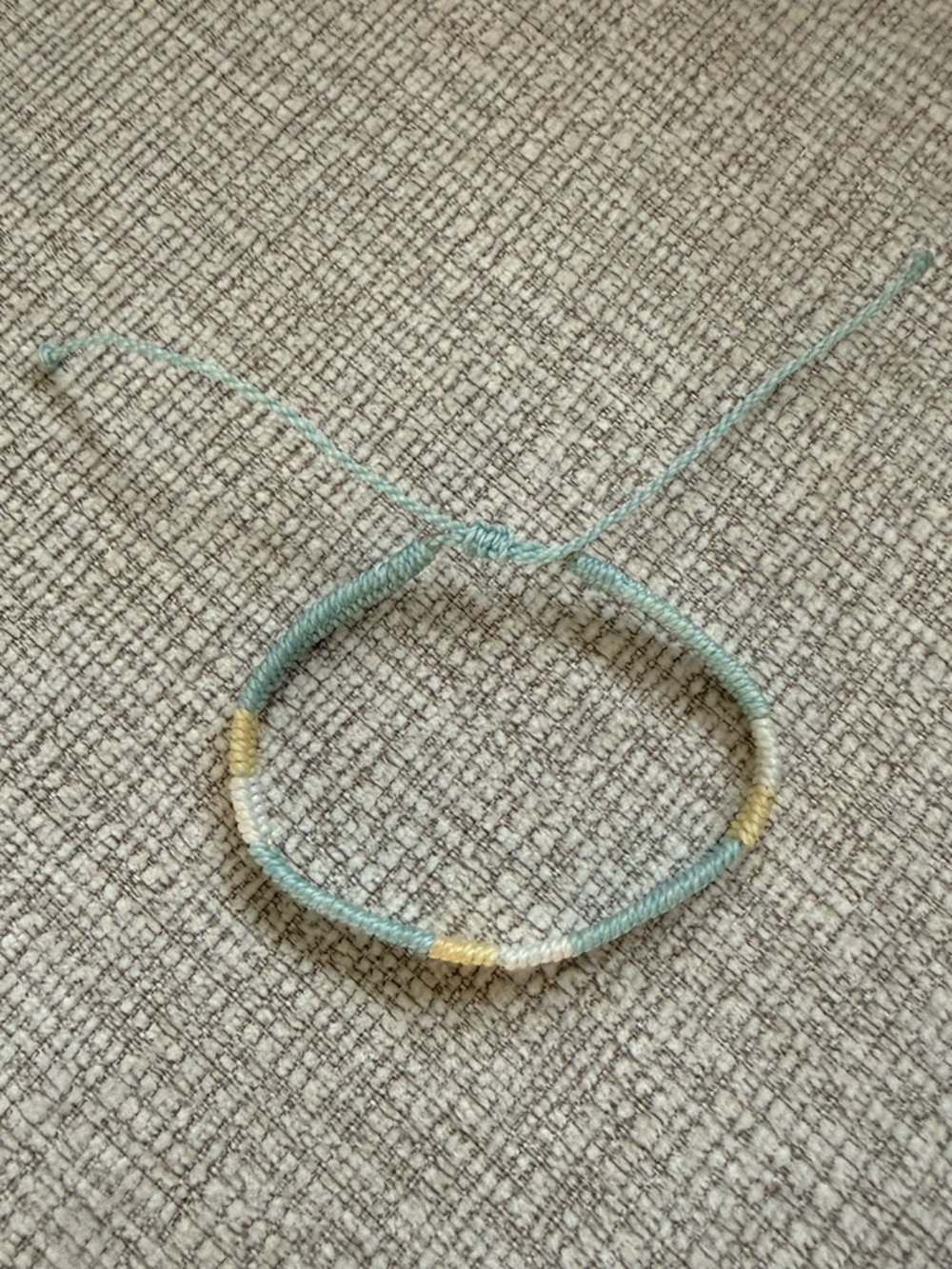 Handmade Mint Green and Pastel Thread Bracelet - Adjustable